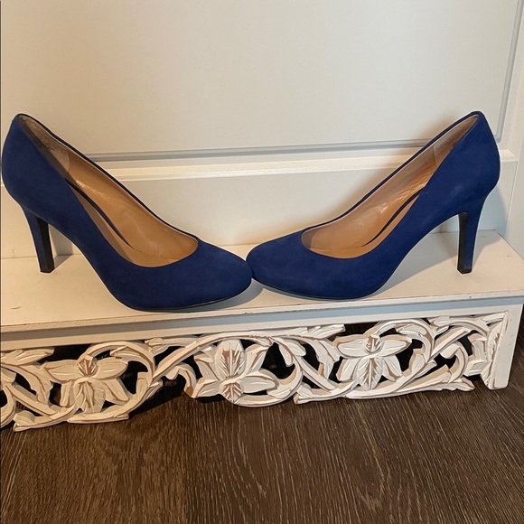 Kelly & Katie Royal Blue Isabella Suede Cobalt Blue Suede heels  Size 9 - Picture 2 of 7